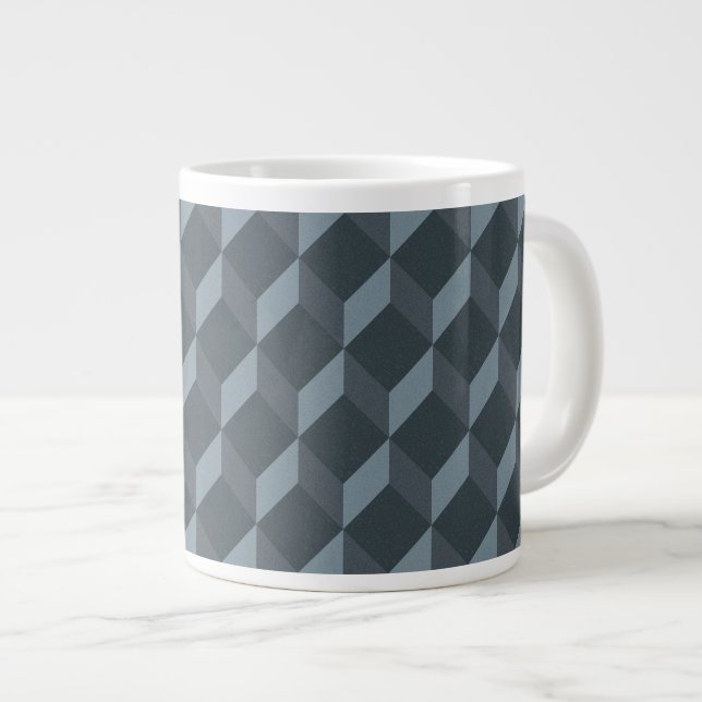 Caneca De Café Grande Padrão de Fundo Geométrico Abstrato (Frente Esquerda)