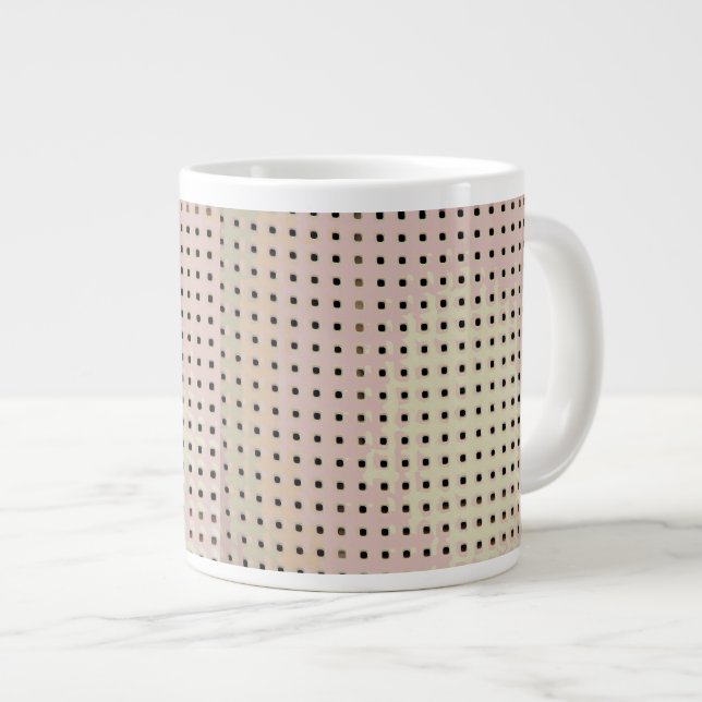 Caneca De Café Grande Padrão de Grade de uma Cadeira (Frente Esquerda)