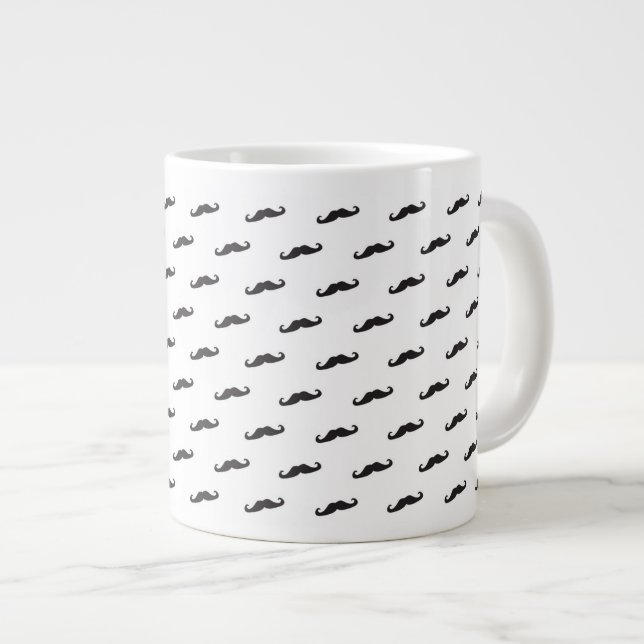 Caneca De Café Grande Padrão de hipster do bigode 2 (Frente Esquerda)