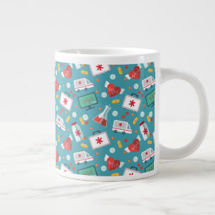 Caneca De Café Grande Padrão de Ícone Médico