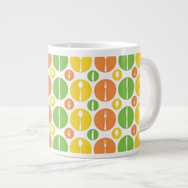 Caneca De Café Grande Padrão de Itinerância (Frente Esquerda)