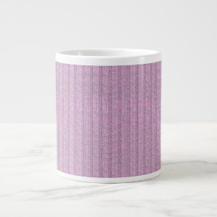 Caneca De Café Grande Padrão de Jersey Listrado em Rosa Pó