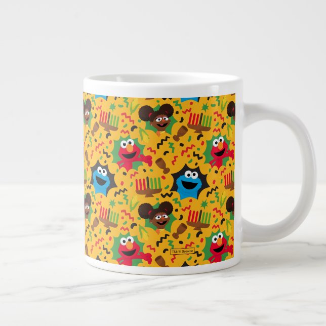 Caneca De Café Grande Padrão de Kwanzaa Street Sesame (Direita)