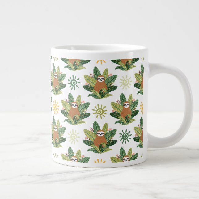 Caneca De Café Grande Padrão de Lama Tropical (Direita)
