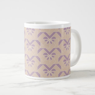 Caneca De Café Grande Padrão de lavanda invertido