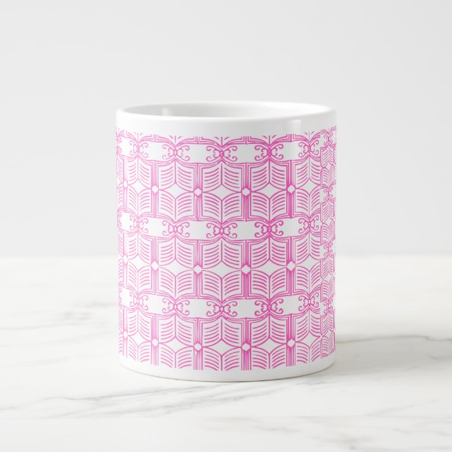 Caneca De Café Grande Padrão de Livro de Endpaper (Frente)