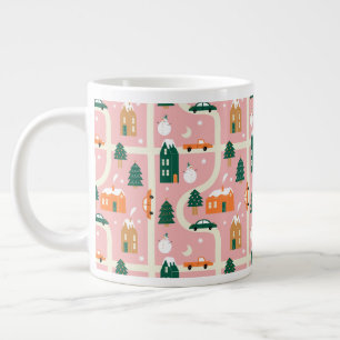 Caneca De Café Grande Padrão de Mapa de Férias da Cidade de Natal