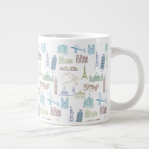 Caneca De Café Grande Padrão de marcas conhecidas