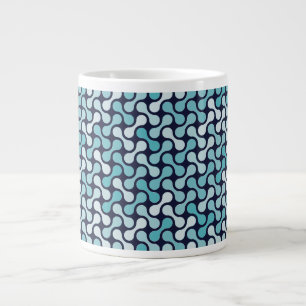 Caneca De Café Grande padrão de metabola azul