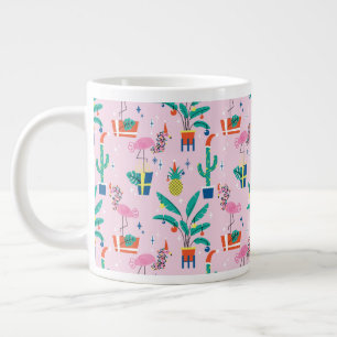 Caneca De Café Grande Padrão de Natal Tropical Festivo