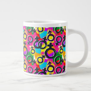 Caneca De Café Grande Padrão de Neon de Gênero Orgulho gay