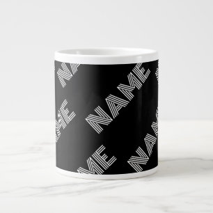 Caneca De Café Grande Padrão de nome ou palavra retro-moderno em negrito