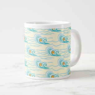 Caneca De Café Grande Padrão de ondas suaves