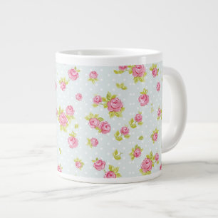 Caneca De Café Grande Padrão de papel de parede de Elegance das rosas c