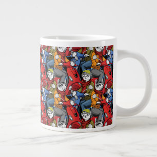 Caneca De Café Grande Padrão de Patinete de gatos e cães