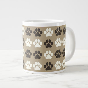 Caneca De Café Grande Padrão de Pegada de Pata Areia Terrosa