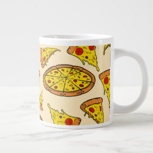Caneca De Café Grande Padrão de Pizza de Queijo de Fusão