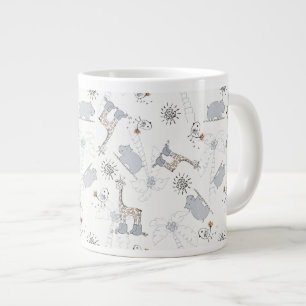 Caneca De Café Grande padrão de rabisco 2