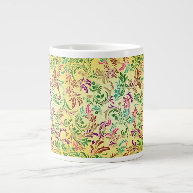 Caneca De Café Grande Padrão de ramos Design-78466 (Frente)