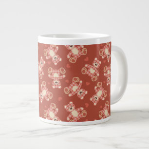 Caneca De Café Grande padrão de retalhos de urso