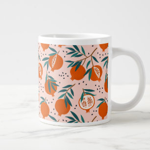 Caneca De Café Grande Padrão de romã colorida