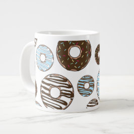 Caneca De Café Grande Padrão De Rosquinhas, Rosquinhas Azuis, Rosquinhas
