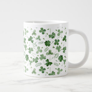 Caneca De Café Grande Padrão de Shamrock de Moldura