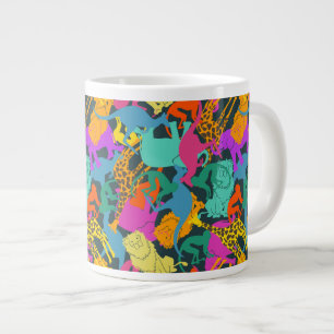 Caneca De Café Grande Padrão de Silhouettes Animal