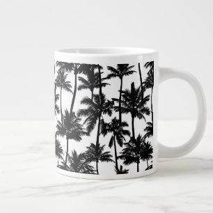 Caneca De Café Grande Padrão de Sombra da Árvore Palm