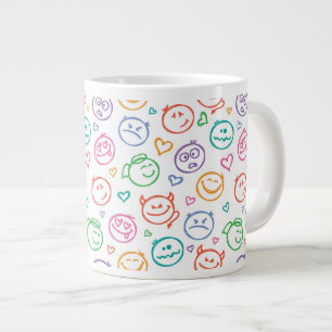 Caneca De Café Grande padrão de sorrisos
