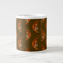 Caneca De Café Grande Padrão de Tigre