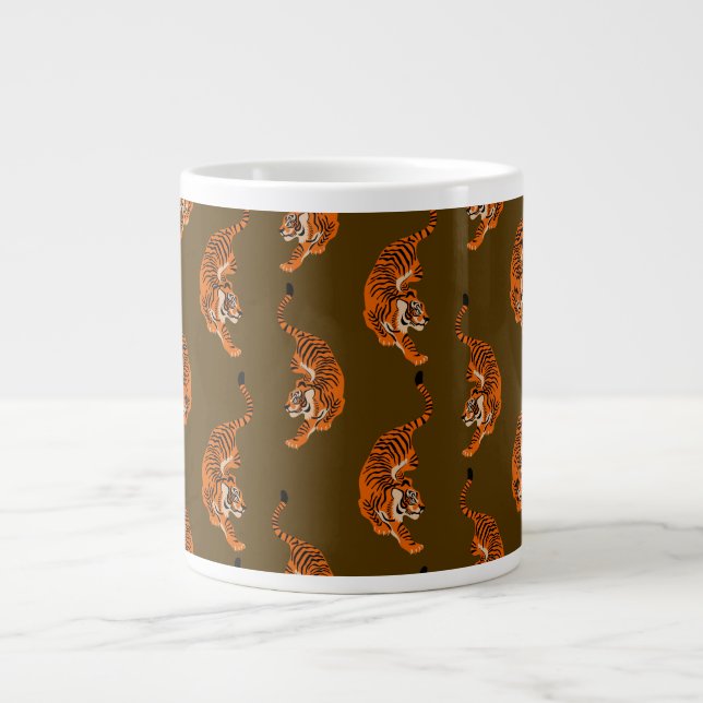 Caneca De Café Grande Padrão de Tigre (Frente)