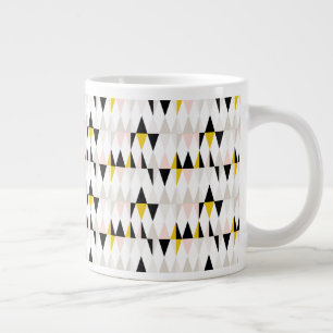 Caneca De Café Grande Padrão de Triângulo Geométrico Dividido