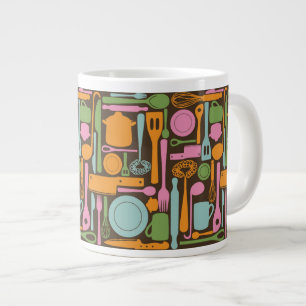 Caneca De Café Grande Padrão de Utensílios de cozinha 3
