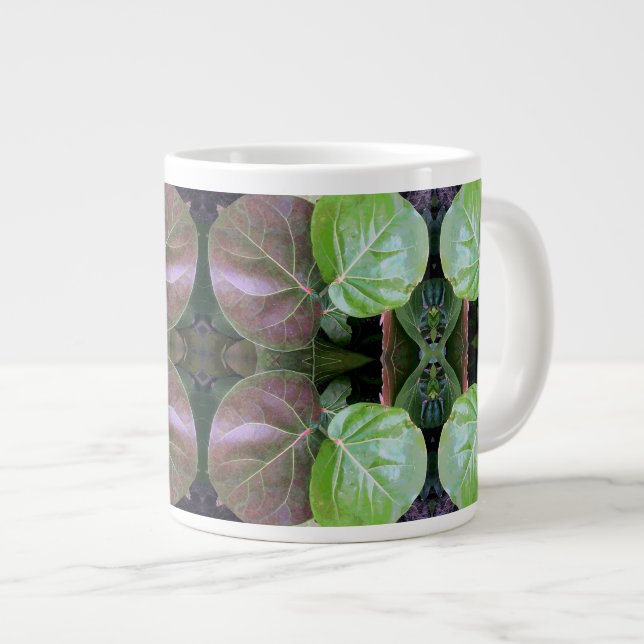Caneca De Café Grande Padrão de Uvas do Mar (Frente Esquerda)