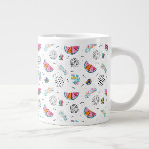 Caneca De Café Grande Padrão de Verão tropical do estilo Memphis