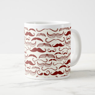 Caneca De Café Grande Padrão do bigode, estilo retrô 3