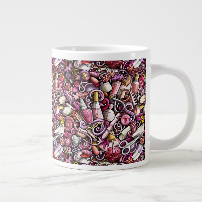 Caneca De Café Grande Padrão do Nail Studio (Direita)