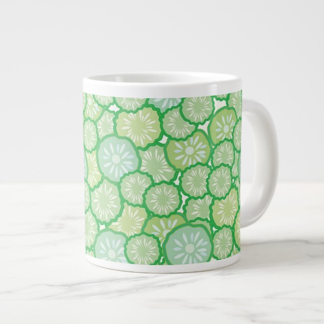 Caneca De Café Grande Padrão engraçado do pepino (Frente Esquerda)