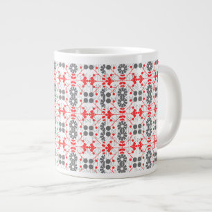 Caneca De Café Grande Padrão Escandinavo de Arte Folclórica de Natal