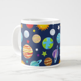 Caneca De Café Grande Padrão Espacial, Planetas, Estrelas, Cosmos, Galáx