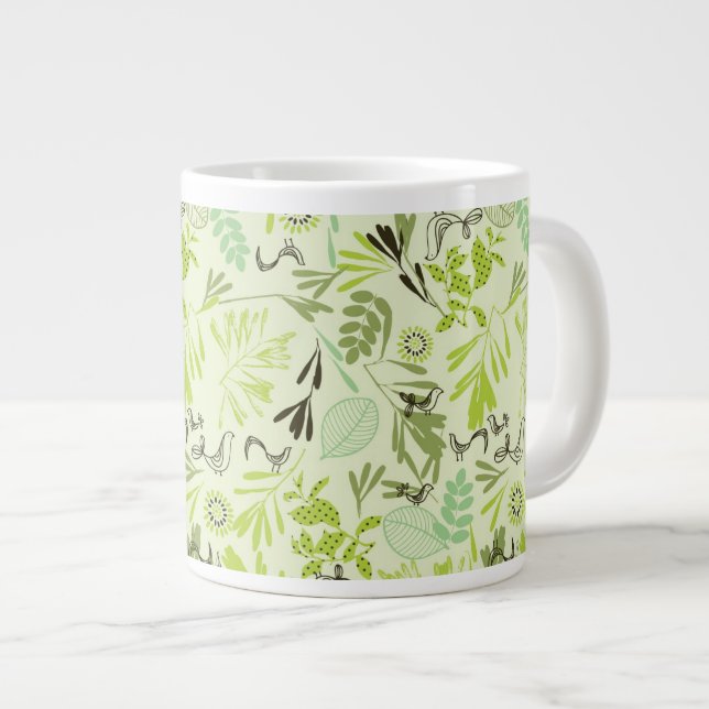 Caneca De Café Grande padrão exibindo pequenos filhotes (Frente Esquerda)