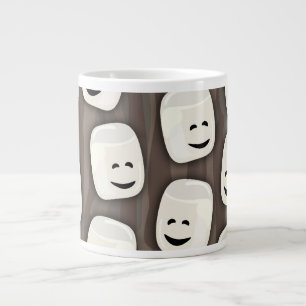 Caneca De Café Grande Padrão Feliz dos Amigos Marshmallow