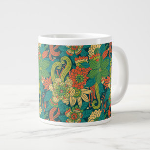 Caneca De Café Grande Padrão floral de Verão