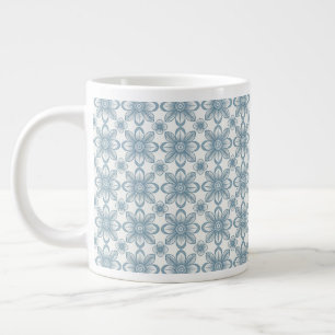 Caneca De Café Grande Padrão Floral Escandinavo