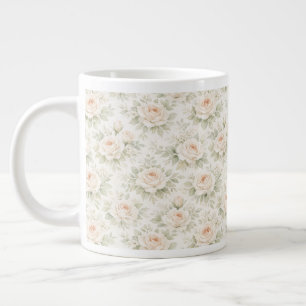 Caneca De Café Grande Padrão Floral Nupcial