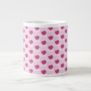 Caneca De Café Grande Padrão fofo de pequenos corações.