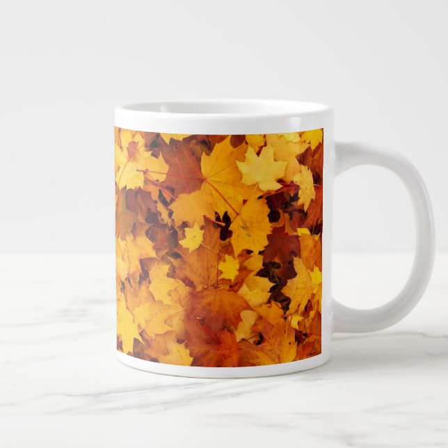 Caneca De Café Grande Padrão Folha de Bordo-25877 (Direita)