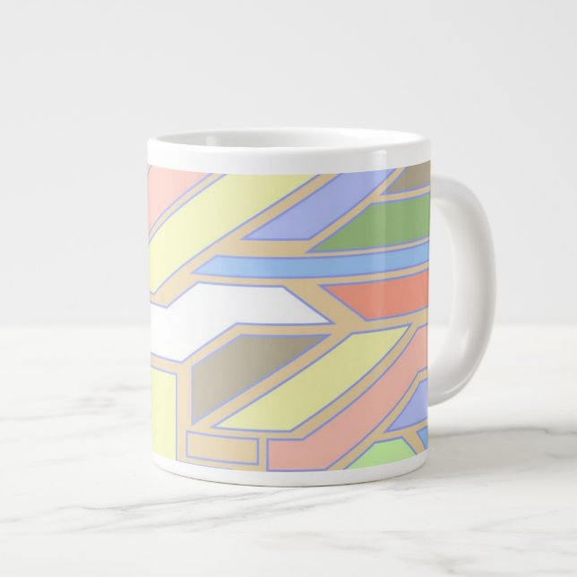 Caneca De Café Grande Padrão geométrico 3 (Frente Esquerda)