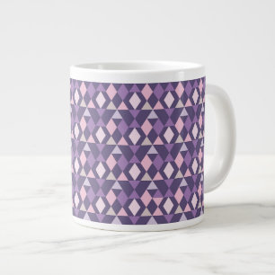 Caneca De Café Grande Padrão Geométrico Árabe Roxo